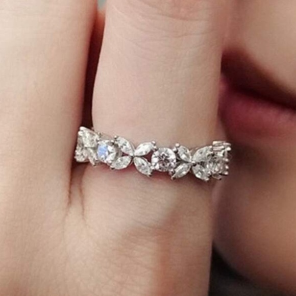 Luxe 14k Gold Plated 925 Sterling Silver Cubic Zirconia Ring - Picture 7 of 9